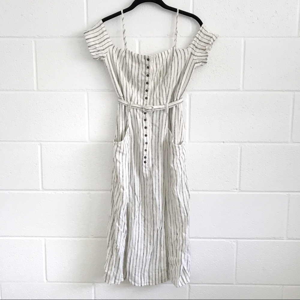 Off the shoulder button down dress